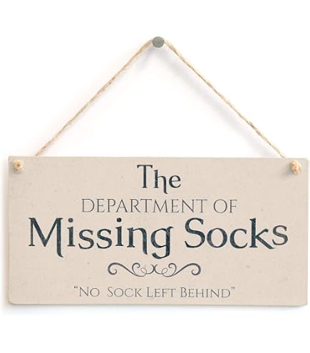 Lonely Socks Seeking Sole Mates Hanging Sign and Pegs