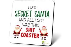 KRUZROYAL Secret Santa Gifts for Colleagues - Funny Office Coaster Gift for Work Friends & Coworkers | Wooden Novelty Christmas Gag Gift & Stocking Filler UK