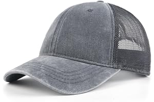 Zylioo Czapka XXL Vintage Trucker Cap na dużą głowę, sprana czapka do biegania, rozmiar 60-65 cm, letnia czapka z daszkiem