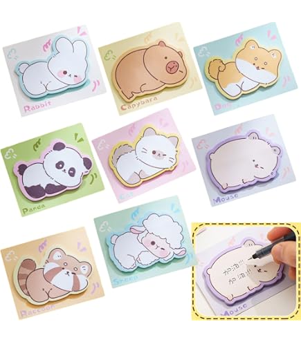 24 Blocs Notes Autocollantes Animaux Mignons - 720 Feuilles Kawaii Pour École, Bureau Et Cadeaux