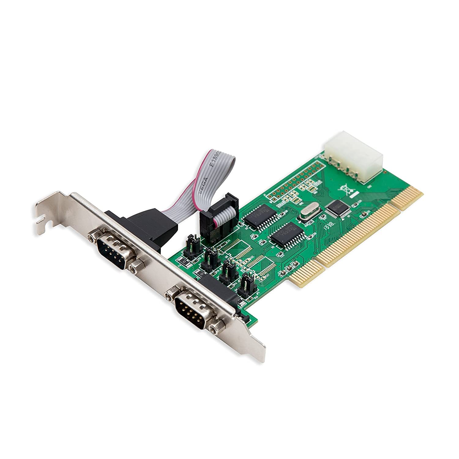 FRIWOL SD-PCI15039 2 Port DB9 RS-232 Serial PCI Controller Card (Green)
