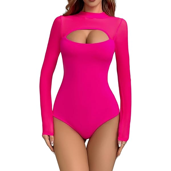 GORGLITTER Bodysuit voor dames, mouwloos, transparante bodysuit, ronde kraag, bodysuit, zomer, net, blouse, body, elegante tanktop, zwart, S