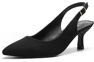 DREAM PAIRS Women's Kitten Heel Slingback Pointed Closed Toe Low Stiletto Heels Dress Bridal Elegant Wedding Pumps Shoes