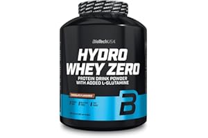 BioTechUSA Hydro Whey Zero | Sans gluten, sans sucre, sans graisse | 80% de protéines | Absorption rapide | Complexe de protéines de lactosérum, 1.816 kg, fraise
