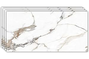 IZODEKOR Rivestimento Murale Aspetto Marmo - 4x pannelli - Alternativa alle Piastrelle del Bagno/della Cucina, Pannelli per Pareti Doccia, Pannelli per Pareti Posteriori della Cucina | Garden Of Eden