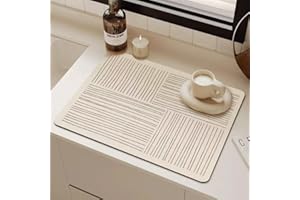 SRUMVOAT Coffee Mat, Kitchen Super Absorbent Dish Drying Mat, Non-Slip Quick Drying Draining Board Mats, 30×50CM Coffee Machine Mat with Non-Slip Rubber Bottom, Easy to Clean, Protect The Worktop