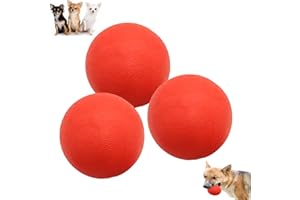 Panlom Lot de 3 balles indestructibles pour chien - 100 % caoutchouc naturel - Non toxique - Jouet résistant pour chiens de petite, moyenne et grande taille