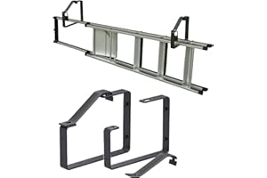 QLS Uniwersalny uchwyt ścienny do drabiny ze stali, zamykany, czarny