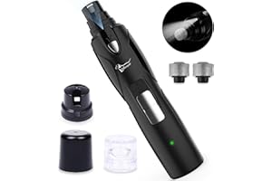 WWVVPET Molinillo de uñas para perros con luz y 2 ruedas, bajo nivel de ruido, cortaúñas para perros más potente, lima eléctrica para cortar uñas de mascotas, cuidado de garras sin dolor para gatos/pájaros