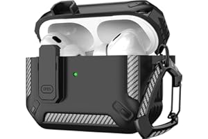 Wanme Custodia per AirPods Pro 2nd /1st Generation con Clip di Bloccaggio Sicuro, Cover Pop-up Automatica, Protettiva Militare Copertura Rigida Antiurto per AirPods Pro 2