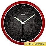 WIHY Leise Seiko Wanduhr Quarz Batterie Mode Präzision Moderne Geschenk Uhr Digital Art Zeichnung Quarzuhr Hause Wanduhr, 13 Zoll, Grund Rot-072,