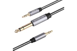 OLUOTE picK-me TRS 3,5 mm męski na TRS 6,3 mm męski i TRS 3,5 mm męskie kable stereo, 1/8 do 1/4 cala męski do męskiego audio i rozdzielacz do mikserów, nagrywarek, gitary (3M)