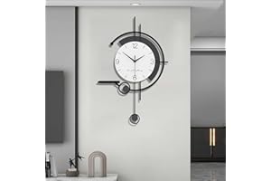 TWFJEL Nowoczesny zegar ścienny, duży kreatywny zegar dekoracyjny cichy design zegar ścienny ze stołem do przechowywania prostota moda art deco do salonu sypialni biura kuchni