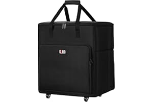 ‎DINGGREAT DingGreat Travel Bag for Desktop Computer and Monitor, Carry Bag with Wheels for Transport and Storage, Computer PC Case, Keyboard, Cable and Mouse (Only with Bag), black, Modern