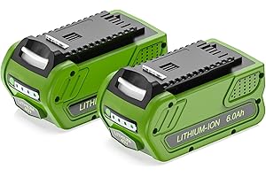 DREAMDASH 2X 40V 6Ah Batteria di Ricambio per Greenworks G40B2 G40B4 G40B5 Compatibile con Greenworks 40V Decespugliatore Tagliasiepi Sega Motosega Aspiratore Soffiatore Arieggiatori Tagliaerba Tagliabordi