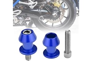 BUENTYA 2 Stücke Bobbins Motorrad Prismabuchsen M8 Racingadapter Aluminium Schwingenadapter Universal Blau Schwenkarmspule Ständeraufnahme Schwingenschutz Motorradschwinge Montageständer für Motorrad