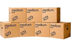 StorePAK Eco Archive Storage Moving Boxes with Handles - (Pack of 7) - 33 Litres - 100% Recyclable – H 31 x W 33 x D 33 cm - MEDIUM