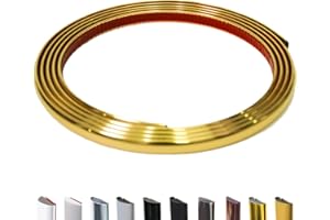 JSIWOTH Moulure autocollante 3M en forme de D flexible pour murs, bords et bordures, cadres de fenêtre et de porte, dosseret, garniture dorée imperméable et autocollante