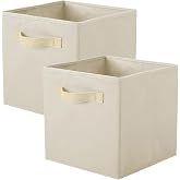 Powerking Foldable Laundry Storage Basket Cubes, Bins and Drawers (White, 2)