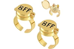 Danwinty 2PC Beste Freunde für Immer Ring Süßes BFF Ring Einstellbar Offene Kappe Ring Ein Symbol für Beste Freundschaft Gedenkgeschenk für Besten Freund