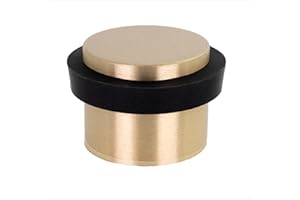 EVI Herrajes | Fermaporta Adesivo | 24 x 20 mm | Base filettata | Gomma Nera | Ottone Finitura Opaca | Compresi vite + tassello di fissaggio | Mod. I-191/24x19-B-DUAL-LMT