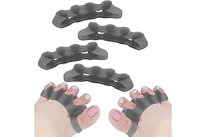 MELTU 2 Pairs Toe Separator, Soft Gel Toe Spacers to Correct Toes, Toe Corrector, Toe Straighteners for Overlapping Toes, Hallux Valgus (Black)