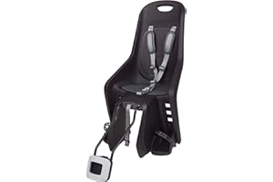 POLISPORT 8406700023 - Rear Bicycle Child Seat Bubbly Maxi Plus For Small Frame/29er – Stylish, Comfortable, Adjustable Features for Kids Up to 22kg, and Easy Installation, Black/Dark Grey