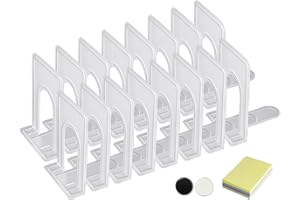 DARUITE Serre Livre, Cale Livre Presse Livre Serre Livres en Métal Accessoires Bureau Rangement Livre, pour la Maison, Bureau, l'école, Bibliothèque (8 Paires,126 x 147x 170 mm,Blanc)