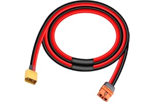 RIIEYOCA XT60I gniazdo do XT60 wtyczka kabel z 1 m 12AWG drutem silikonowym do RC Lipo akumulator FPV dron (1 m / 3,3 stopy)