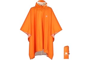 ANYOO Poncho léger, imperméable, réutilisable et Respirant avec Capuche, idéal pour l'extérieur,Taille Unique