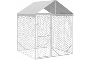 vidaXL Cuccia Cani da Esterno Tetto Argento 2x2x2,5 m Acciaio Zincato