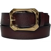 GoDeri%100 Hakiki Deri Gold Tokalı Kırmızı Kadın Kot, Spor Kemer 4 Cm, An-Byn-08