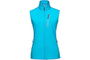 33,000ft Damen Leichte Laufweste Outdoor Softshell Weste Frau Ärmellose Jacke Winddichte Wasserdichte Atmungsaktive Vest Gilet für Laufen Golf Wandern