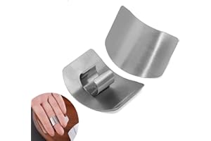 YUEJIESELECTED Protection des doigts pour la cuisine, protection des doigts en acier inoxydable, anneau de couteau réglable, avec pouce, protège-doigts Chef-Pro, protège-lames, protège-doigts de cuisine,