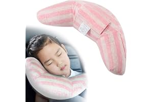 ALOUWEEKUKY Almohada Para Bebé - Sujeta la Cabeza de Niños en Coche y Carrito 2 en 1 Reposacabezas Coche y Protector Cinturón Seguridad Para Bebés y Niños Accesorios Coche Niños (Rosa)