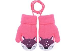 AIDIER Baby Jungen Mädchen Winter Strickhandschuhe Warme Fleece-Gefütterte Handschuhe für Kinder 0-3 Jahre