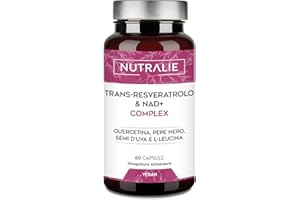 Trans Resveratrolo NAD+ 686mg Complex - Quercetina Piperina Semi d'Uva (OPC) L-Leucina - Integratore Resveratrolo - 60 Capsule Nutralie