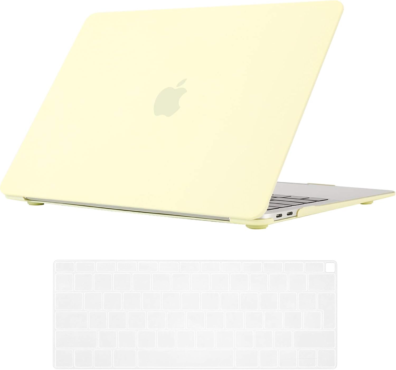 Se7enline compatible with MacBook Air 13 Inch Case 2024 2023 2022 2021 2020 2019 2018 Hard Shell Case Cover for Mac Air 13-Inch with Retina Touch ID A1932/A2337/A2179 & Keyboard Cover, Mellow Yellow