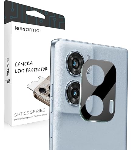 Protecteur Caméra Arrière Motorola Edge 70 – Verre Trempé 9H + Métal, 2 Pièces, Argent, Installation Facile