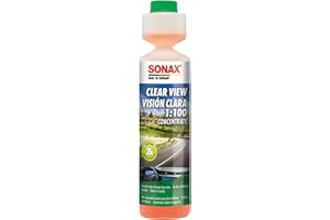 SONAX Limpiacristales 1:100 Concentrado (250 ml) limpieza eficaz para parabrisas en Verano. Remueve insectos, hollín y cceite | N.° 03711410-544
