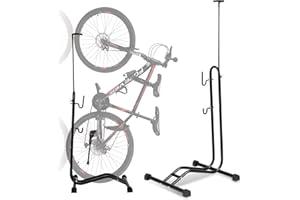 Vigevee Cavalletto per bicicletta, 3 funzioni per appendere o regolare orizzontalmente e verticalmente, da 20 a 29 pollici, adatto per ruota anteriore o posteriore, supporto sicuro