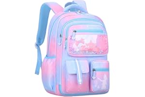 VIDOSCLA 3Pcs Geometric Kids Girls Backpack Childs School bag with Lunch bag Set for girls 8-10