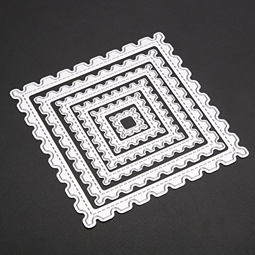 Amazingdeal365 6 PCS Rechteck Metall Form Schablonen Schneiden DIY Dekor Sammelalbum Karten Buchzeichen Lesezeichen als Geschenk für Freunde Geburtstag Kinder,Kindergarten Hobby Schule Handarbeit Unterricht usw. Ein tolles Geschenk! - 3