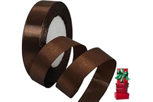 YAYAFUNFUN Satinband Kaffee 20mm Breit Geschenkband Satin,22m Satinbänder Kaffee Dick Schleifenband Dekoband Seidenband Geschenkverpackung Stoffband Geschenkbänder für Dekorieren Basteln Kleid Hochzeit