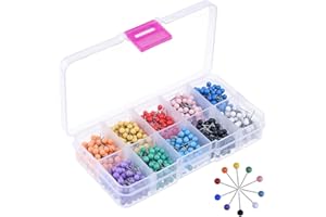 HQdeal 500Pcs Karte Nagel Pinnadeln, 1/8 Zoll Kleine Plastik Rundkopf Stecknadeln mit Stahl Punkt, Bunt Runde Reißnägel, Dekorative Reißzwecke, Pinnwandnadeln für Weltkarte, 10 Farben
