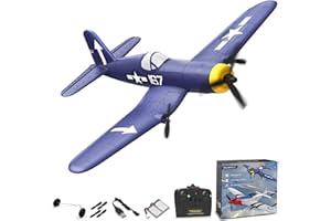 volantexrc Aereo RC F4U Corsair, 3 Canali 2.4GHz RTF - Modello con 2 Batterie, Aliante per Principianti Adulti e Bambini