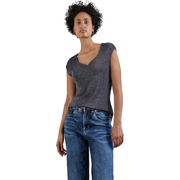Influencer Maglia A Costine Con Scollo A Cuore J6497