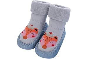FakeFace Anti Slip Infant Baby Floor Sock Slippers Thicken Kids Ankle Knitted Boots Shoes Walking Slipper Socks Newborn Thermal Socks