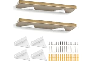 SENENQU Lot de 4 Support Etagere Triangle Blanc, 8CM Supports D'étagère Flottant en Fer, Support Étagère Mural en Métal Pour Étagères Ouvertes de Bricolage