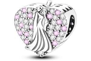 TINSLO Ciondolo Argento Sterling 925 con Cubic Zirconia Pendenti per Pandora Braccialetti, Compatibile con Braccialetti e Collane europei, perfetto Regali per Moglie e Ragazze B8
